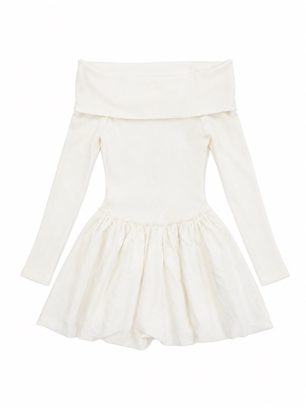 MESHKI Ivory Atlanta Long Sleeve Mini Dress